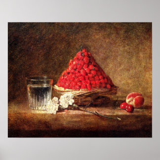 aardbeien - door Chardin Poster