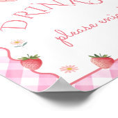 Aardbeien Dranken Bes Eerste Verjaardag Poster (Hoek)