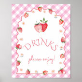 Aardbeien Dranken Bes Eerste Verjaardag Poster (Voorkant)