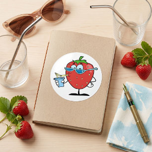 Aardbeien Drink Stickers