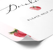 Aardbeien drinken alsjeblieft help jezelf poster (Hoek)