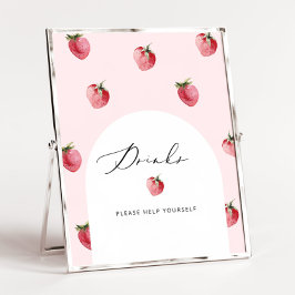 Aardbeien drinken alsjeblieft help jezelf poster