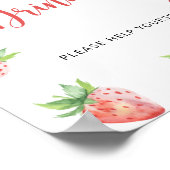 Aardbeien - Drinken helpen jezelf Poster (Hoek)