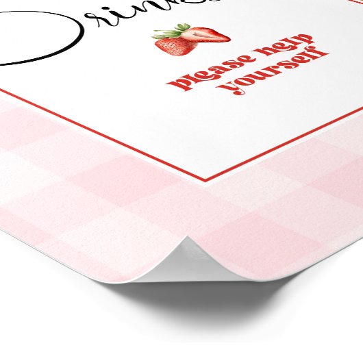 Aardbeien Drinken helpen uzelf verjaardag Poster (Hoek)