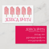 Aardbeien Eclair Ice Cream Pink Popsicles Foodie Visitekaartje (Voorkant / Achterkant)