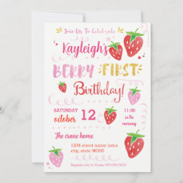 Aardbeien eerste verjaardag Waterverf van de Berry Kaart