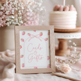 Aardbeien Eerste Verjaardagskaarten & Cadeaus Bord Poster