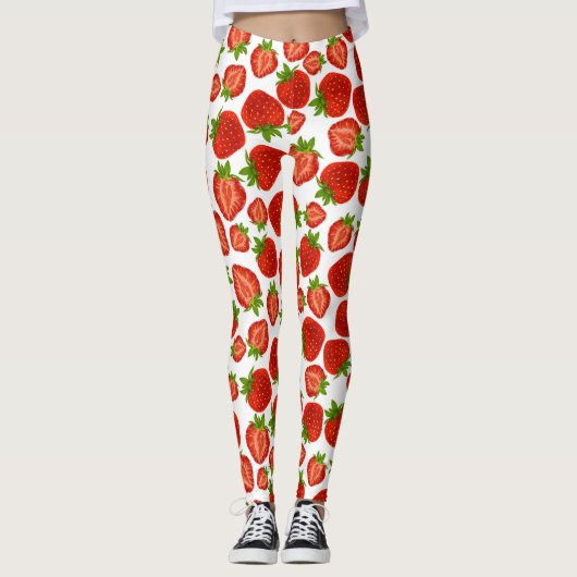 Aardbeien Elegant Red Berry Leggings Yoga Pants (Voorkant)