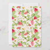 Aardbeien Elegant Verjaardagsfeest Uitnodiging (Achterkant)