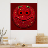 Aardbeien Emoticon Poster (Keuken)