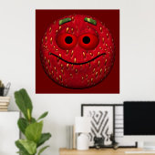 Aardbeien Emoticon Poster (Thuiskantoor)