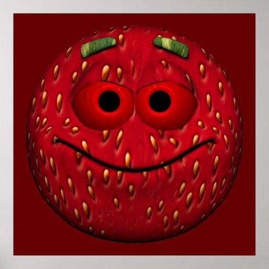 Aardbeien Emoticon Poster (Voorkant)