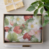Aardbeien en aardbeienbloemen tissuepapier (Geschenk)