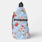 Aardbeien en aardbeienbloesems sling bag (Voorkant)