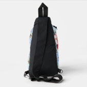 Aardbeien en aardbeienbloesems sling bag (Achterkant)