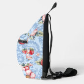 Aardbeien en aardbeienbloesems sling bag (Rechts)