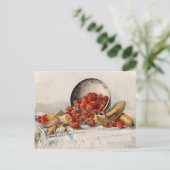 Aardbeien en bananen in een mandje | E. Meyner Briefkaart (Staand voorkant)