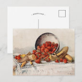 Aardbeien en bananen in een mandje | E. Meyner Briefkaart (Voorkant / Achterkant)