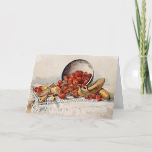 Aardbeien en bananen in een mandje   E. Meyner Kaart