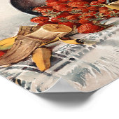 Aardbeien en bananen in een mandje | E. Meyner Poster (Hoek)