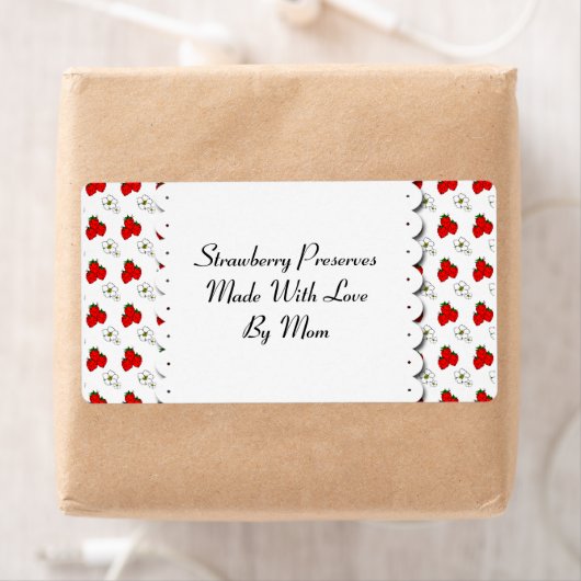 Aardbeien en bloemen - Etiket (Insitu)