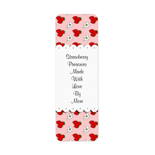 Aardbeien en bloemen Etiketten voor aangepaste con (Voorkant)
