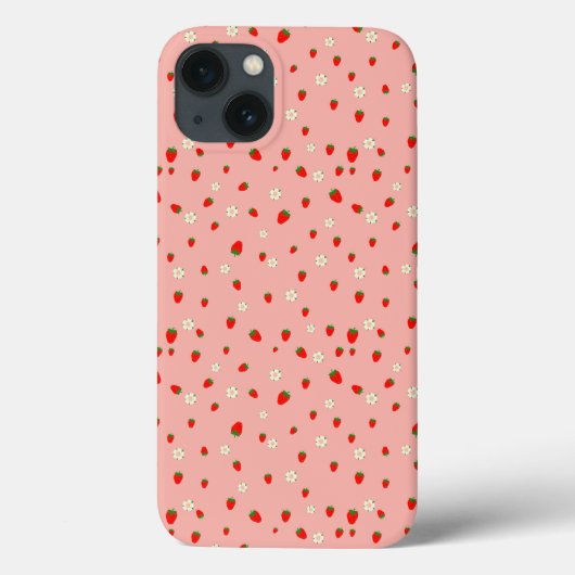Aardbeien en Bloemen Patroon Case-Mate iPhone Case (Achterkant)