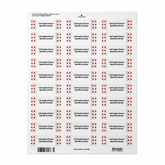 Aardbeien en bloemen Patroon Eigen label (Full Sheet)