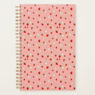 Aardbeien en bloemen patroon planner
