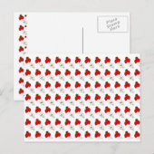 Aardbeien en bloemen Patroonblanco Briefkaart (Voorkant / Achterkant)