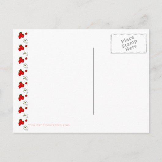 Aardbeien en bloemen Patroonblanco Briefkaart (Achterkant)