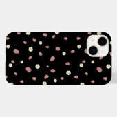 Aardbeien en bloemen Zwart Patroon Case-Mate iPhone Case (Achterkant (horizontaal))