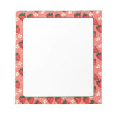 Aardbeien en Bloesems Coral Pink Notitieblok (Voorkant)