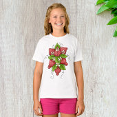 Aardbeien en bloesems meisjes T-shirt