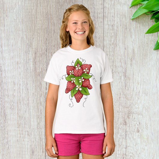 Aardbeien en bloesems meisjes T-shirt