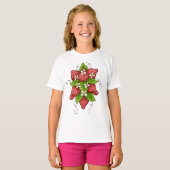 Aardbeien en bloesems meisjes T-shirt (Voorkant volledig)