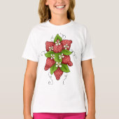 Aardbeien en bloesems meisjes T-shirt (Voorkant)