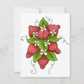 Aardbeien en Bloesems Uitnodigingen (Voorkant)