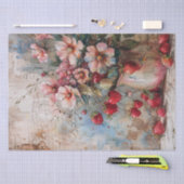 Aardbeien en bloesems Waterverf Decoupage Tissuepapier (Craft)