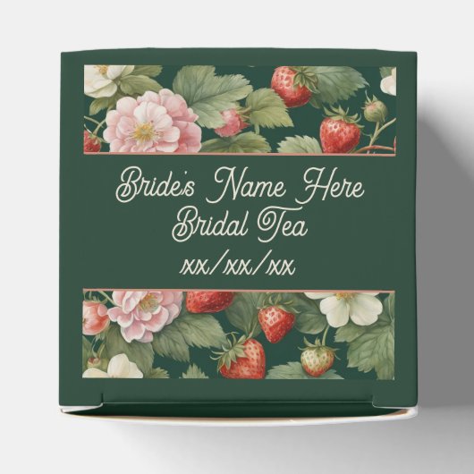 Aardbeien en Bloom Vrouwelijke gunst doos Bedankdoosjes (Bovenkant)