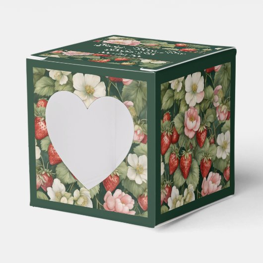 Aardbeien en Bloom  Vrouwelijke gunst doos Bedankdoosjes (Voorkant Zijde)