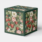 Aardbeien en Bloom  Vrouwelijke gunst doos Bedankdoosjes (Achterkant)