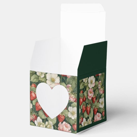 Aardbeien en Bloom  Vrouwelijke gunst doos Bedankdoosjes (Geopend)