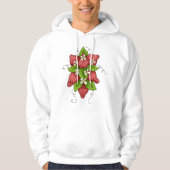 Aardbeien en Blossoms Mannen Hoodie (Voorkant)