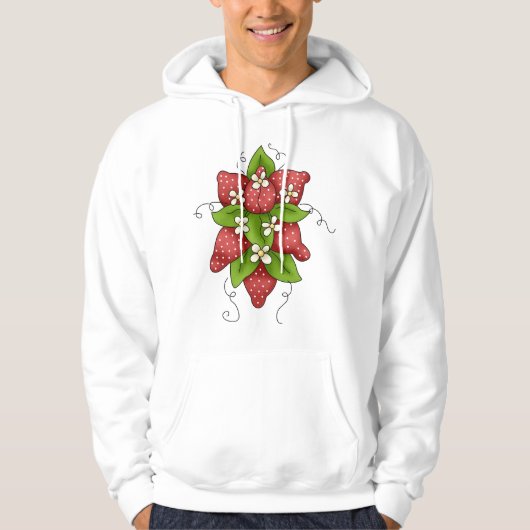 Aardbeien en Blossoms Mannen Hoodie (Voorkant)
