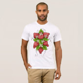 Aardbeien en Blossoms Mannen T-shirt (Voorkant volledig)