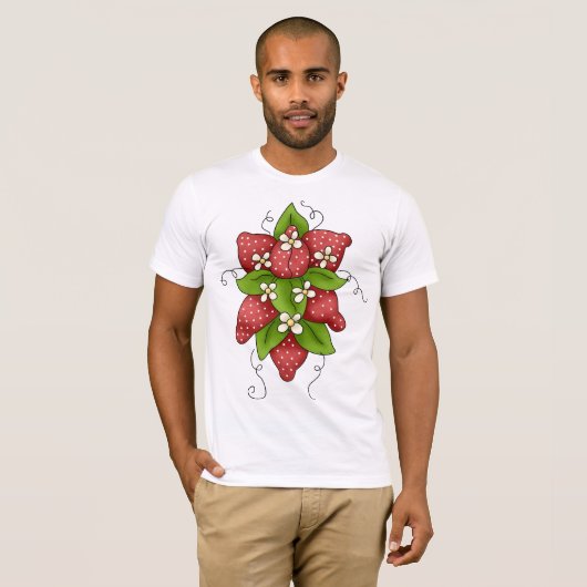 Aardbeien en Blossoms Mannen T-shirt (Voorkant volledig)