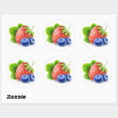 Aardbeien en bosbessen ronde sticker (Vel)