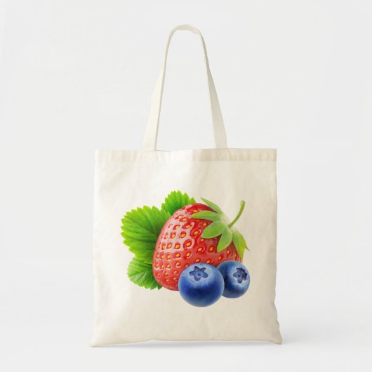 Aardbeien en bosbessen tote bag (Voorkant)