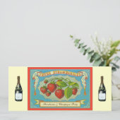 Aardbeien en Champagne Party Kaart (Staand voorkant)